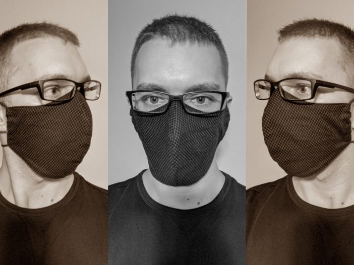 Man Wearing Black Fashion Face Mask