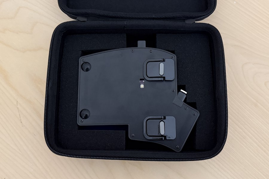 Custom Foam Inserts Inside Iris Keyboard Travel Case Securing One Half
